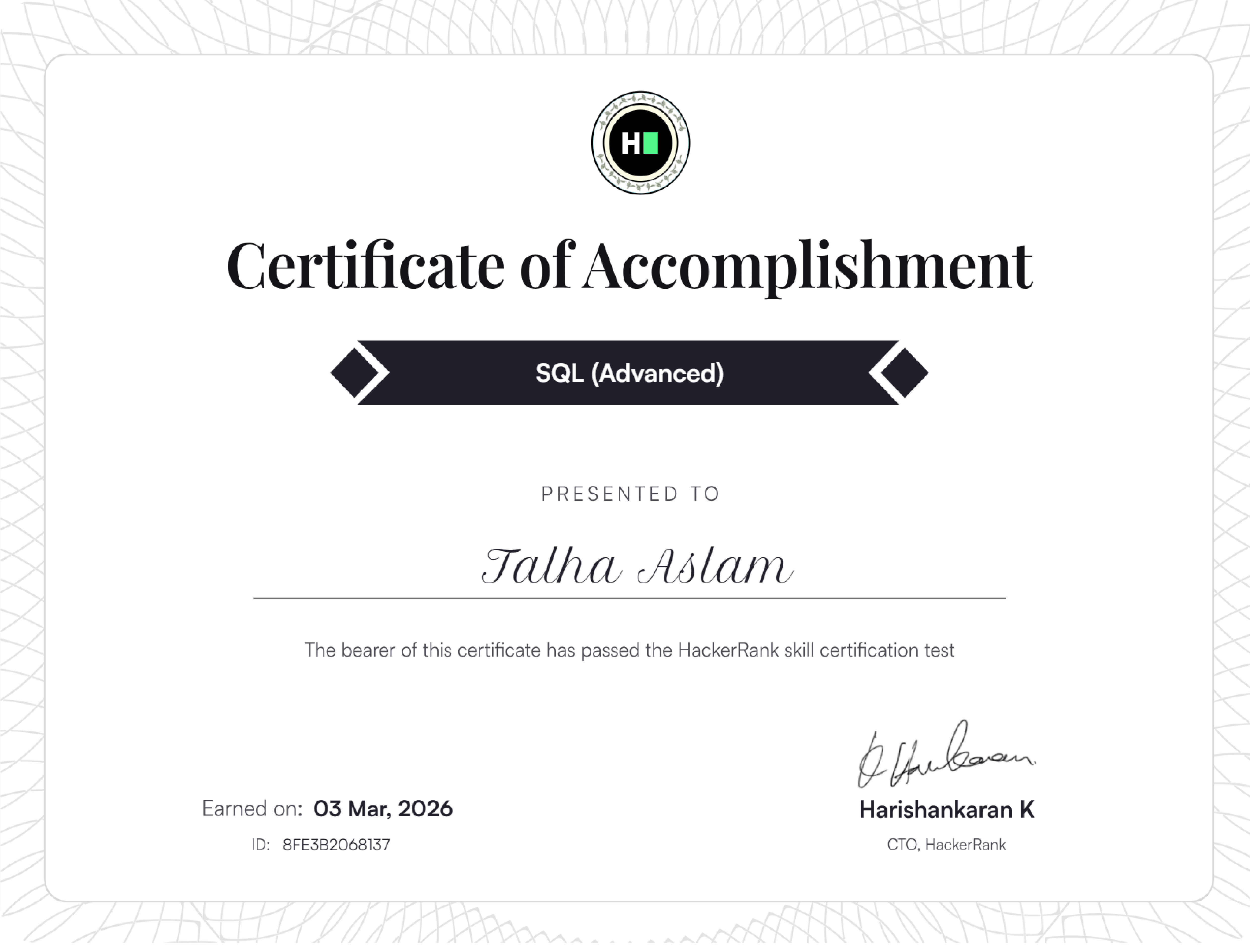 SQL (Advanced)